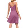 image:imageWEACZZY Womens 2026 Summer Dresses V Neck Spaghetti Strap Sundress Casual Beach Flowy Mini Dress with PocketsA Mauve