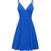image:imageWEACZZY Womens 2026 Summer Dresses V Neck Spaghetti Strap Sundress Casual Beach Flowy Mini Dress with PocketsA Royal Blue