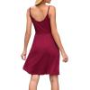 image:imageWEACZZY Womens 2026 Summer Dresses V Neck Spaghetti Strap Sundress Casual Beach Flowy Mini Dress with PocketsA Wine Red