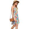 image:imageWEACZZY Womens 2026 Summer Dresses V Neck Spaghetti Strap Sundress Casual Beach Flowy Mini Dress with PocketsColor Flower Blue
