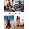 image:imageWEACZZY Womens 2026 Summer Dresses V Neck Spaghetti Strap Sundress Casual Beach Flowy Mini Dress with PocketsDaisy Navy