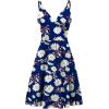 image:imageWEACZZY Womens 2026 Summer Dresses V Neck Spaghetti Strap Sundress Casual Beach Flowy Mini Dress with PocketsDaisy Navy