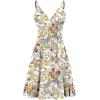 image:imageWEACZZY Womens 2026 Summer Dresses V Neck Spaghetti Strap Sundress Casual Beach Flowy Mini Dress with PocketsFeather White