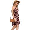 image:imageWEACZZY Womens 2026 Summer Dresses V Neck Spaghetti Strap Sundress Casual Beach Flowy Mini Dress with PocketsFloral Claret