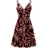 image:imageWEACZZY Womens 2026 Summer Dresses V Neck Spaghetti Strap Sundress Casual Beach Flowy Mini Dress with PocketsFloral Claret