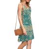 image:imageWEACZZY Womens 2026 Summer Dresses V Neck Spaghetti Strap Sundress Casual Beach Flowy Mini Dress with PocketsGreen Khaki