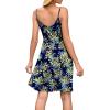 image:imageWEACZZY Womens 2026 Summer Dresses V Neck Spaghetti Strap Sundress Casual Beach Flowy Mini Dress with PocketsGreen Leaf Navy