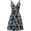 image:imageWEACZZY Womens 2026 Summer Dresses V Neck Spaghetti Strap Sundress Casual Beach Flowy Mini Dress with PocketsGreen Leaf Navy