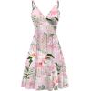 image:imageWEACZZY Womens 2026 Summer Dresses V Neck Spaghetti Strap Sundress Casual Beach Flowy Mini Dress with PocketsGreen Leaf Pink