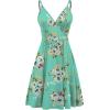 image:imageWEACZZY Womens 2026 Summer Dresses V Neck Spaghetti Strap Sundress Casual Beach Flowy Mini Dress with PocketsMint Green