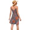 image:imageWEACZZY Womens 2026 Summer Dresses V Neck Spaghetti Strap Sundress Casual Beach Flowy Mini Dress with PocketsPeacock Blue