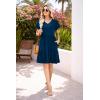 image:imageWEACZZY Womens Casual Summer Dress V Neck Ruffle Sleeve A Line Dresses Flowy with Pockets 2026Navy Blue