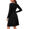 image:imageWEACZZY Womens Long Sleeve Casual Fall Dresses VNeck Swing Floral Party Dress with Pockets 202601 Black