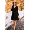 image:imageWEACZZY Womens Long Sleeve Casual Fall Dresses VNeck Swing Floral Party Dress with Pockets 202601 Black