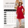 image:imageWEACZZY Womens Long Sleeve Casual Fall Dresses VNeck Swing Floral Party Dress with Pockets 202602 Red