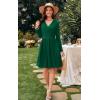 image:imageWEACZZY Womens Long Sleeve Casual Fall Dresses VNeck Swing Floral Party Dress with Pockets 2026A Dark Green
