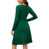 image:imageWEACZZY Womens Long Sleeve Casual Fall Dresses VNeck Swing Floral Party Dress with Pockets 2026A Dark Green