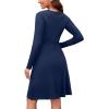 image:imageWEACZZY Womens Long Sleeve Casual Fall Dresses VNeck Swing Floral Party Dress with Pockets 2026A Purple Gray
