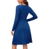 image:imageWEACZZY Womens Long Sleeve Casual Fall Dresses VNeck Swing Floral Party Dress with Pockets 2026A Royal Blue