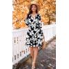 image:imageWEACZZY Womens Long Sleeve Casual Fall Dresses VNeck Swing Floral Party Dress with Pockets 2026Sketch White Black
