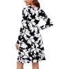 image:imageWEACZZY Womens Long Sleeve Casual Fall Dresses VNeck Swing Floral Party Dress with Pockets 2026Sketch White Black