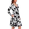 image:imageWEACZZY Womens Long Sleeve Casual Fall Dresses VNeck Swing Floral Party Dress with Pockets 2026Sketch White Black
