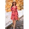 image:imageWEACZZY Womens Long Sleeve Casual Fall Dresses VNeck Swing Floral Party Dress with Pockets 2026Sugar Pink