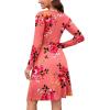 image:imageWEACZZY Womens Long Sleeve Casual Fall Dresses VNeck Swing Floral Party Dress with Pockets 2026Sugar Pink
