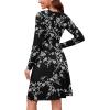 image:imageWEACZZY Womens Long Sleeve Casual Fall Dresses VNeck Swing Floral Party Dress with Pockets 2026White Flower Black