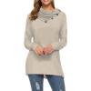 image:imageWEACZZY Womens Long Sleeve Shirts Button Cowl Neck Casual Loose Tunic Tops Blouse Dressy Fall Fashion 2026A Beige