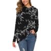 image:imageWEACZZY Womens Long Sleeve Shirts Button Cowl Neck Casual Loose Tunic Tops Blouse Dressy Fall Fashion 2026A Floral White Black