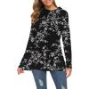 image:imageWEACZZY Womens Long Sleeve Shirts Button Cowl Neck Casual Loose Tunic Tops Blouse Dressy Fall Fashion 2026A Floral White Black