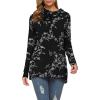 image:imageWEACZZY Womens Long Sleeve Shirts Button Cowl Neck Casual Loose Tunic Tops Blouse Dressy Fall Fashion 2026A Floral White Black