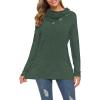 image:imageWEACZZY Womens Long Sleeve Shirts Button Cowl Neck Casual Loose Tunic Tops Blouse Dressy Fall Fashion 2026A Green