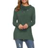 image:imageWEACZZY Womens Long Sleeve Shirts Button Cowl Neck Casual Loose Tunic Tops Blouse Dressy Fall Fashion 2026A Green