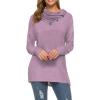 image:imageWEACZZY Womens Long Sleeve Shirts Button Cowl Neck Casual Loose Tunic Tops Blouse Dressy Fall Fashion 2026A Lavender