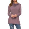 image:imageWEACZZY Womens Long Sleeve Shirts Button Cowl Neck Casual Loose Tunic Tops Blouse Dressy Fall Fashion 2026A Mauve
