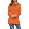 image:imageWEACZZY Womens Long Sleeve Shirts Button Cowl Neck Casual Loose Tunic Tops Blouse Dressy Fall Fashion 2026A Orange