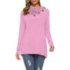 image:imageWEACZZY Womens Long Sleeve Shirts Button Cowl Neck Casual Loose Tunic Tops Blouse Dressy Fall Fashion 2026A Pink