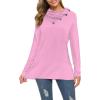 image:imageWEACZZY Womens Long Sleeve Shirts Button Cowl Neck Casual Loose Tunic Tops Blouse Dressy Fall Fashion 2026A Pink