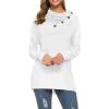 image:imageWEACZZY Womens Long Sleeve Shirts Button Cowl Neck Casual Loose Tunic Tops Blouse Dressy Fall Fashion 2026A White