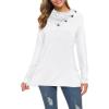 image:imageWEACZZY Womens Long Sleeve Shirts Button Cowl Neck Casual Loose Tunic Tops Blouse Dressy Fall Fashion 2026A White