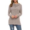 image:imageWEACZZY Womens Long Sleeve Shirts Button Cowl Neck Casual Loose Tunic Tops Blouse Dressy Fall Fashion 2026B Brown