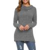 image:imageWEACZZY Womens Long Sleeve Shirts Button Cowl Neck Casual Loose Tunic Tops Blouse Dressy Fall Fashion 2026B Deep Gray