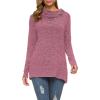 image:imageWEACZZY Womens Long Sleeve Shirts Button Cowl Neck Casual Loose Tunic Tops Blouse Dressy Fall Fashion 2026B Purple