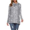 image:imageWEACZZY Womens Long Sleeve Shirts Button Cowl Neck Casual Loose Tunic Tops Blouse Dressy Fall Fashion 2026B White Serpentine