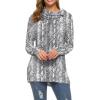 image:imageWEACZZY Womens Long Sleeve Shirts Button Cowl Neck Casual Loose Tunic Tops Blouse Dressy Fall Fashion 2026B White Serpentine