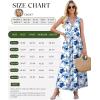 image:imageWEACZZY Womens Maxi Dress Sleeveless V Neck Sundress Cocktail Long Dresses with PocketsBlue Ink Flower