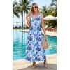 image:imageWEACZZY Womens Maxi Dress Sleeveless V Neck Sundress Cocktail Long Dresses with PocketsBlue Rainforest