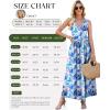 image:imageWEACZZY Womens Maxi Dress Sleeveless V Neck Sundress Cocktail Long Dresses with PocketsBlue Rainforest